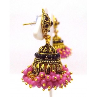 Golden Oxidized Earrings Jhumka Jhumki Bali Jewelry Bollywood Drop Dangle Long E28
